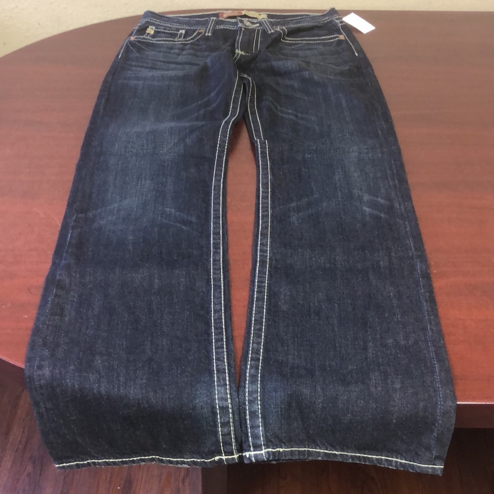 🕳NWT Big Star Union Vintage Jeans Thick Stitch Embroidered, Denim Distressed